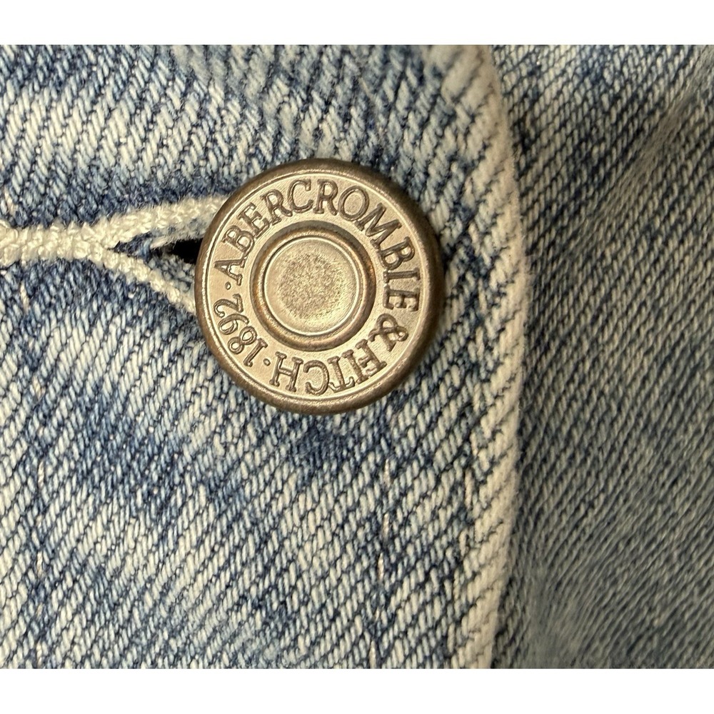 Abercrombie & Fitch Oversized Denim Shirt Jacket Shacket Light Wash Extra Large - Picture 4 of 9